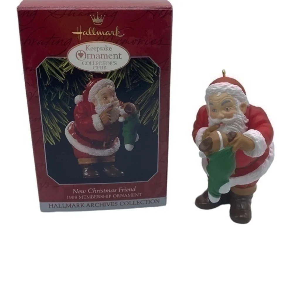 Hallmark Keepsake Vintage New Christmas Friend Christmas Ornament 1998 in Box